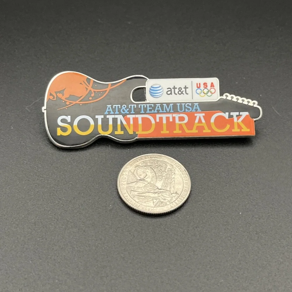 Olympic Games AT&T Team USA Soundtrack Guitar Lapel Hat‎ Pin